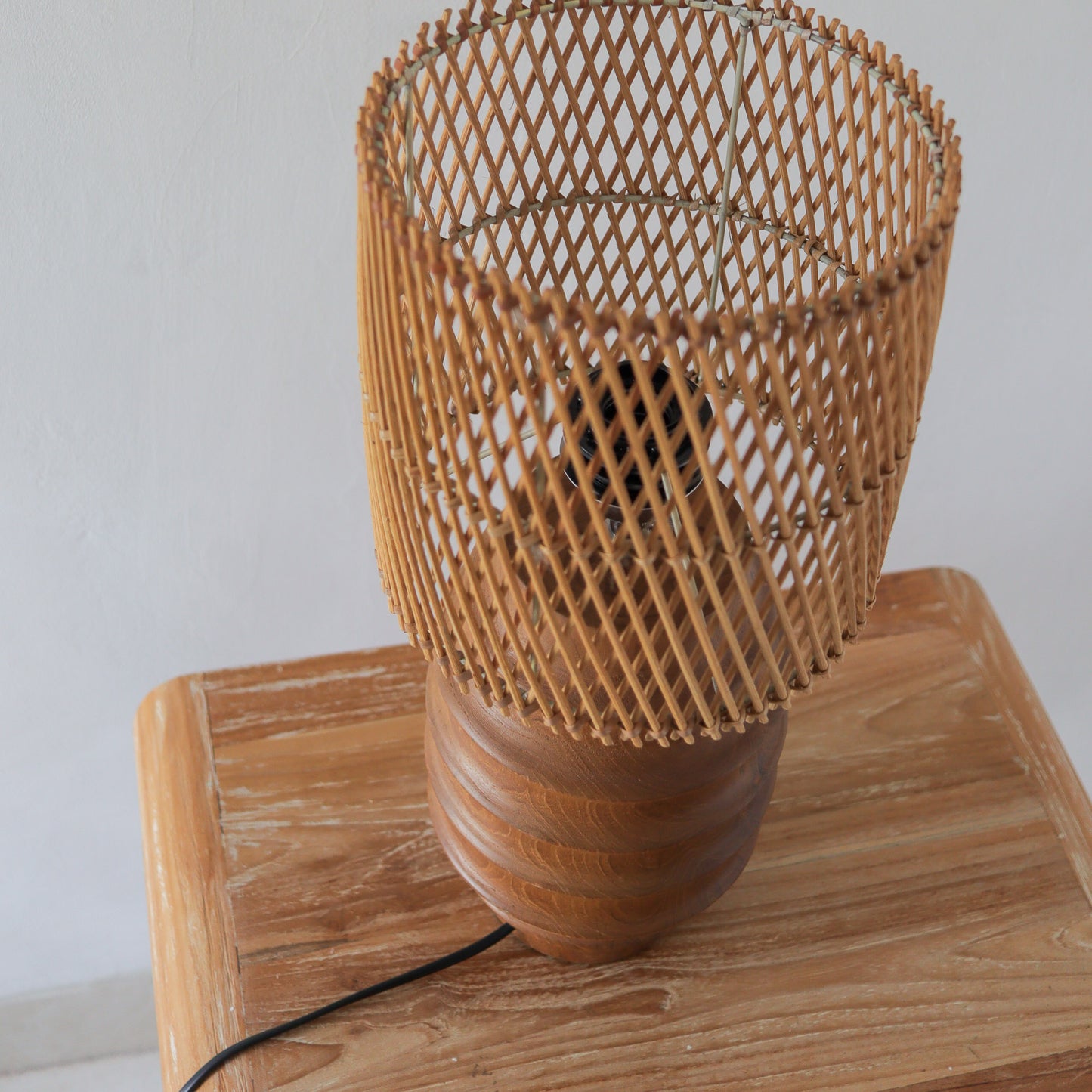 Wooden Bedside Table Lamp