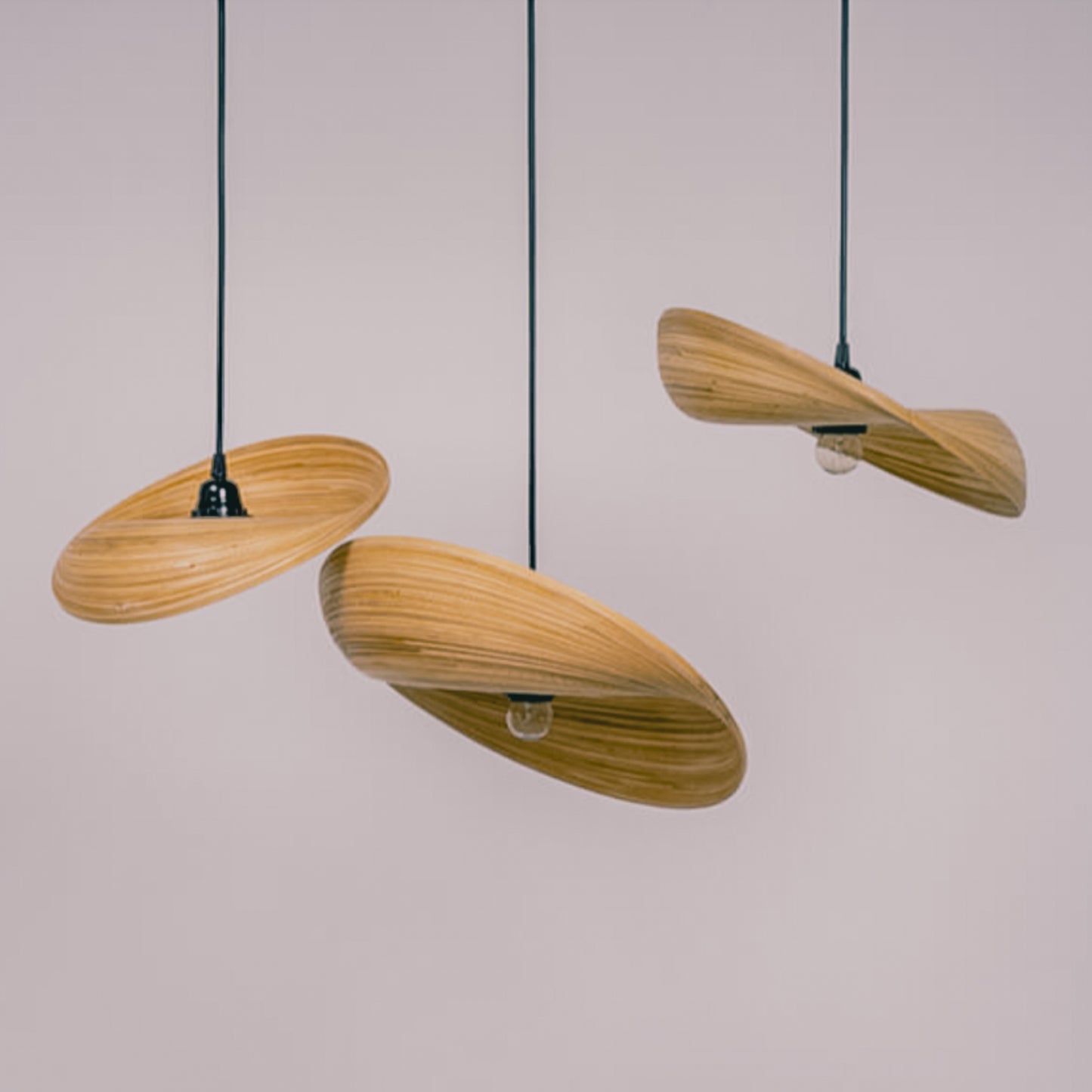 bamboo hanging lamp in the room