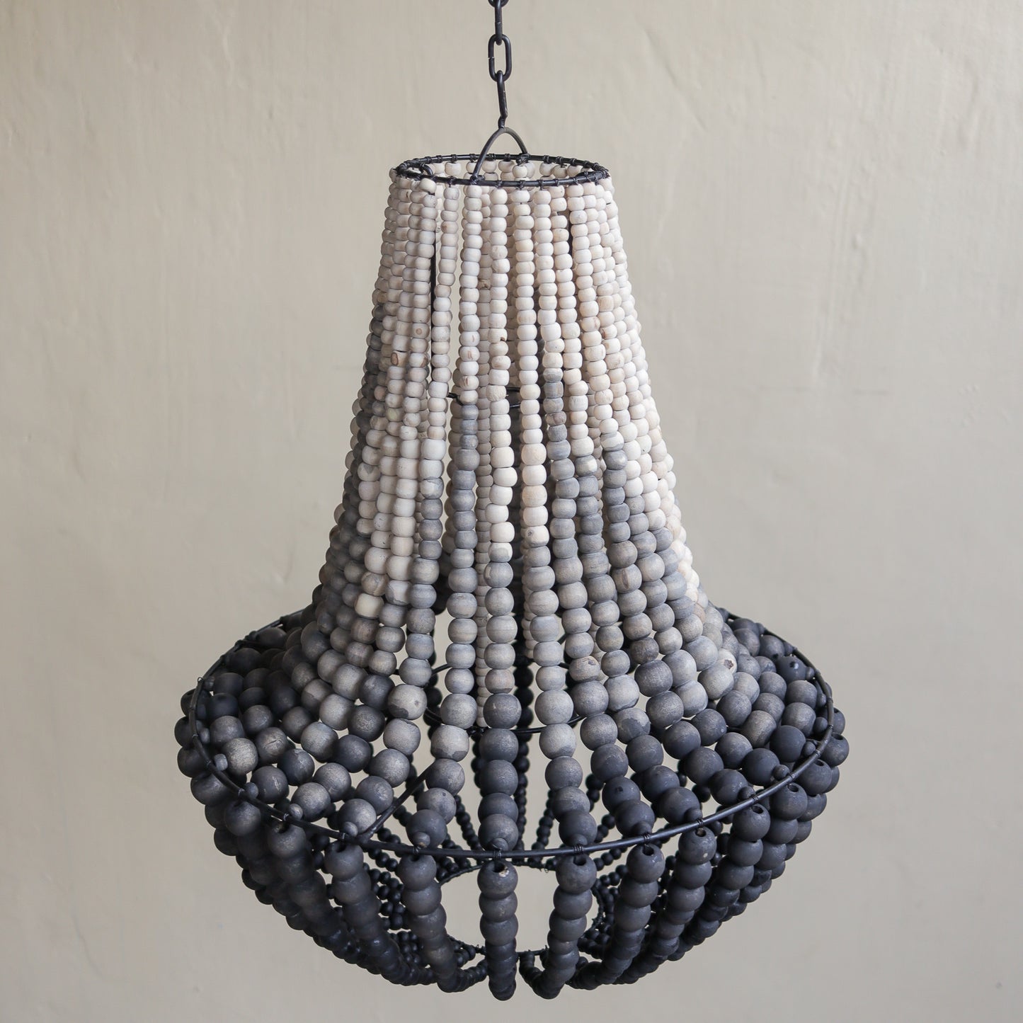 Wood Beaded Chandelier Gradation Ombre Color Vintage design