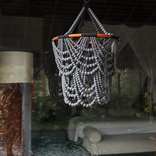 Gray Beaded Lamp