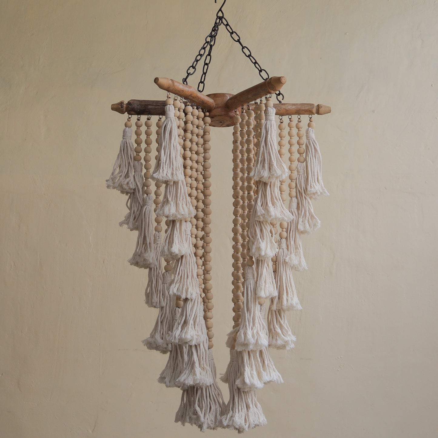 Wood beaded Chandelier pendant sticks