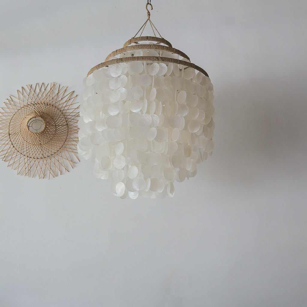 Capiz Shell Chandelier Three Layer