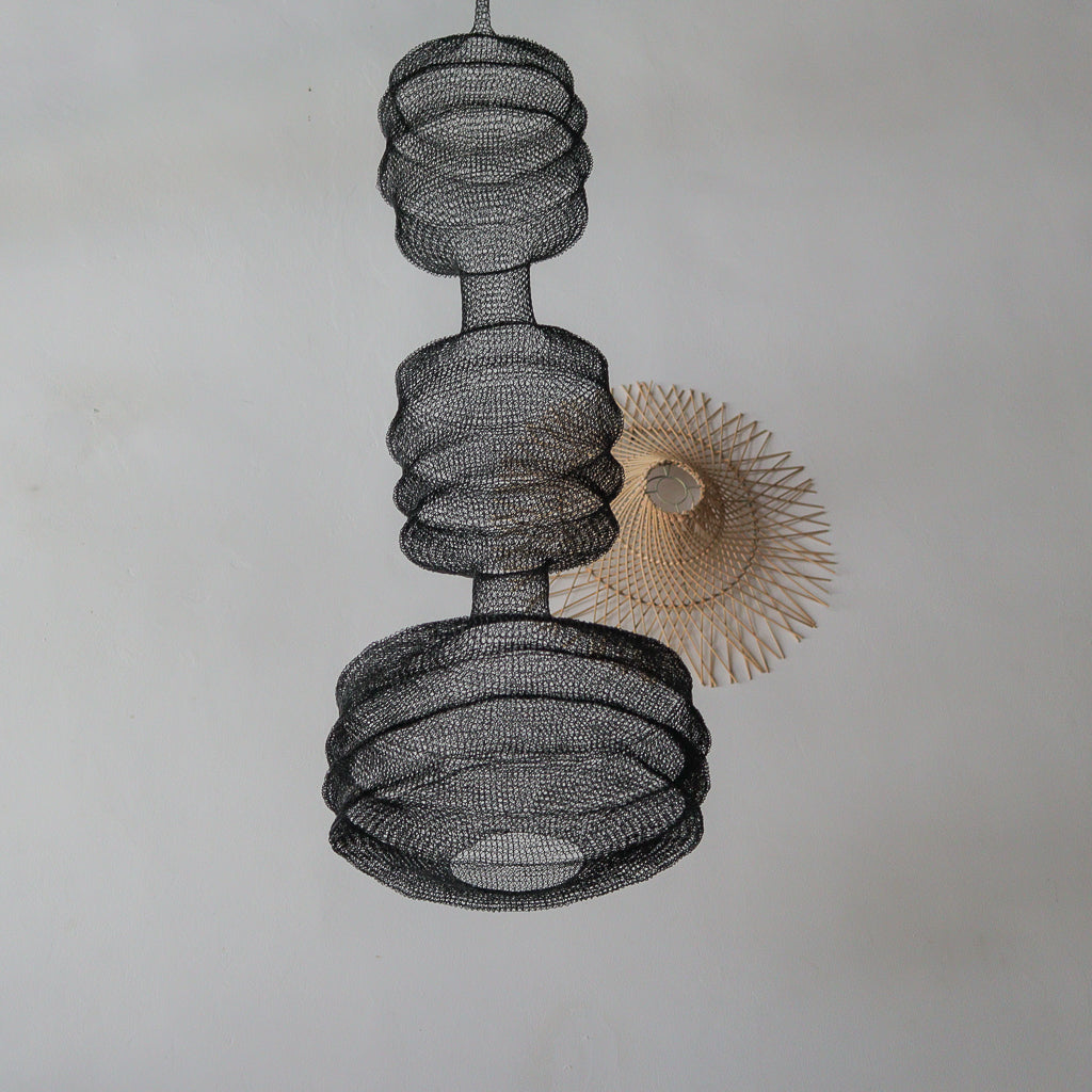 Black Wire Mesh Pendant Light Tiga Lapis Design