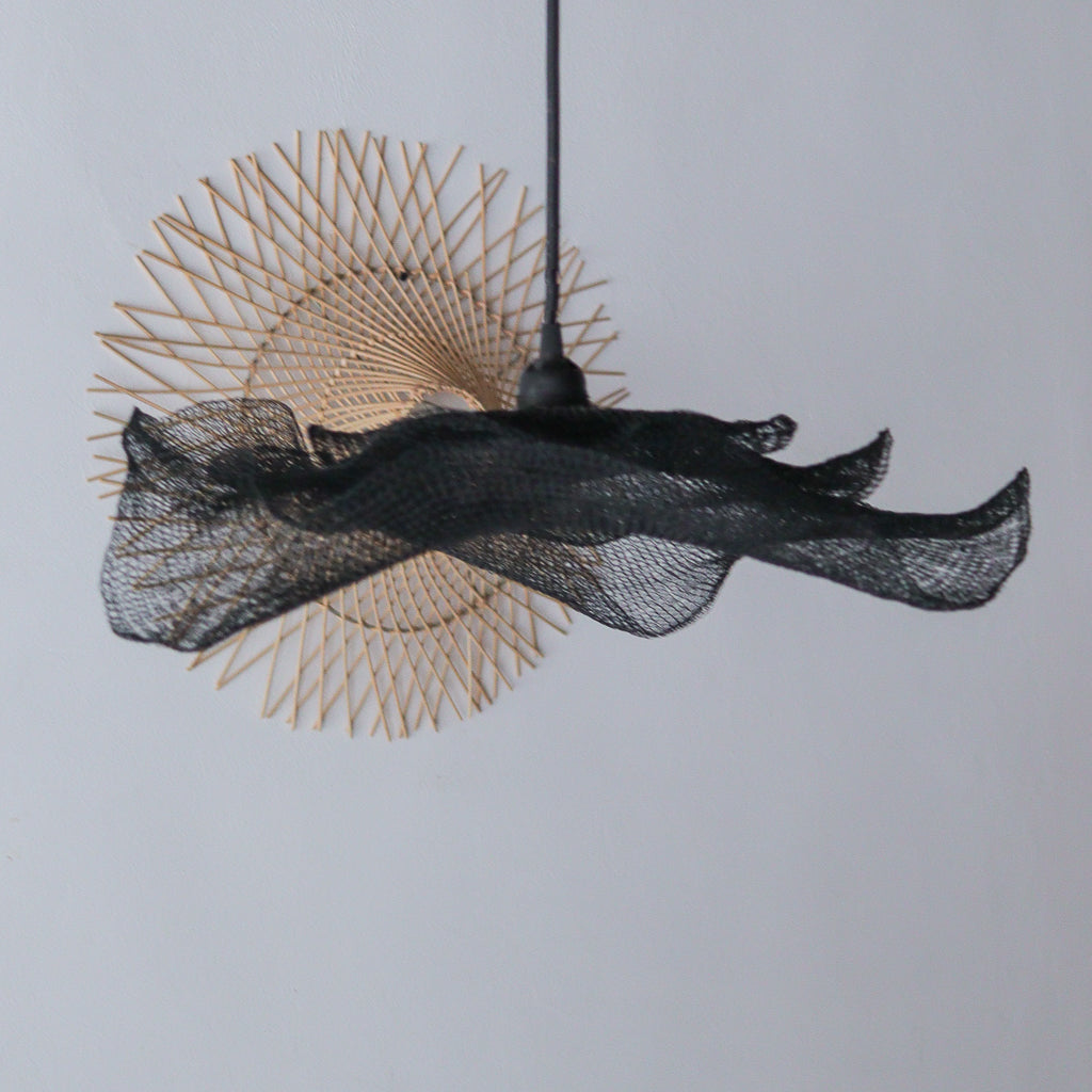 Black Wire Mesh Pendant Light Bunga Lapis Design