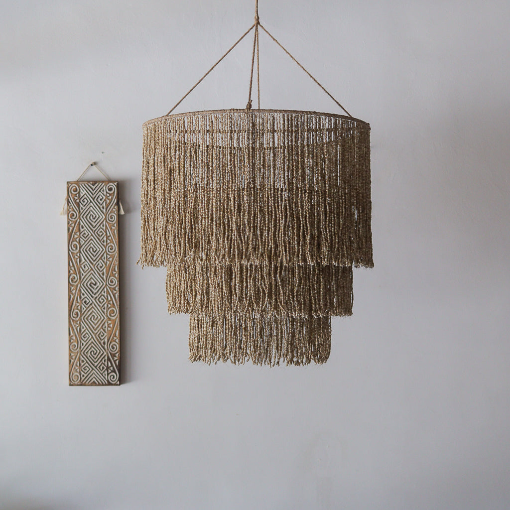 Beaded Glass Chandelier Tiered Tumpuk Design