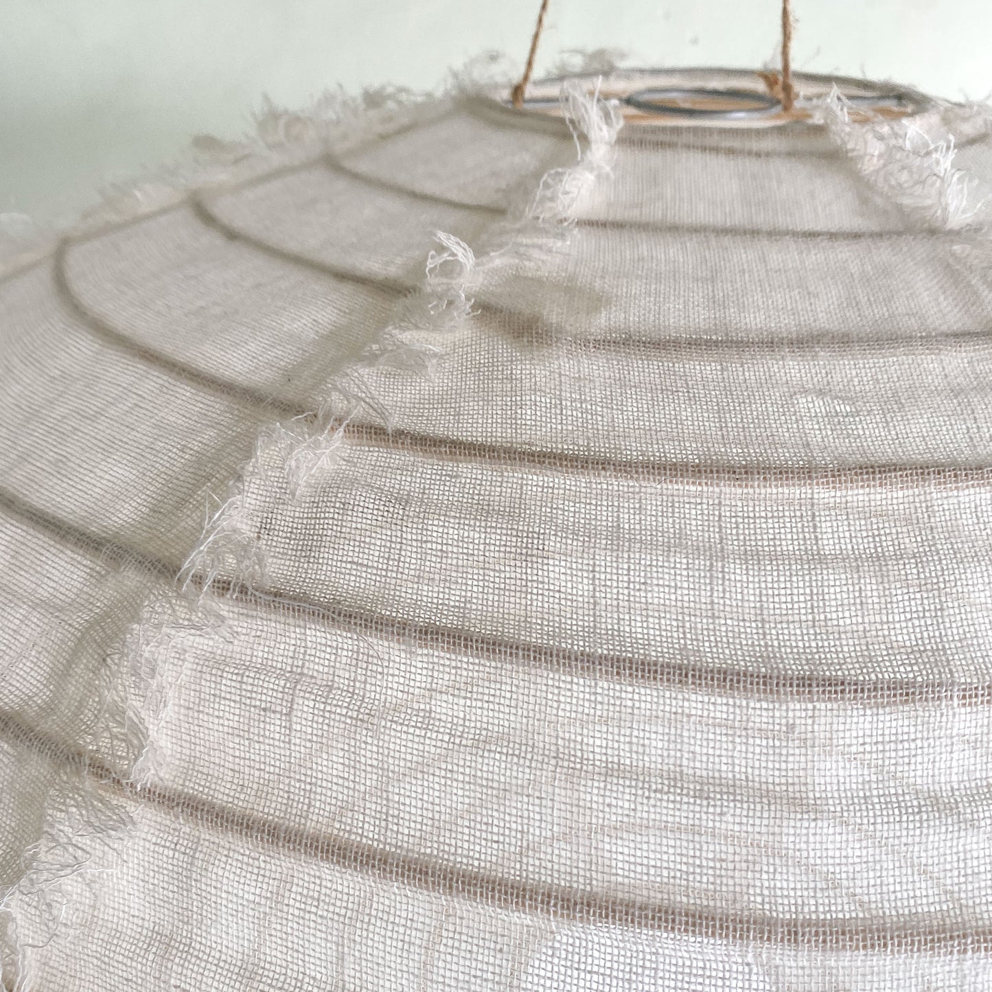 Linen Lantern Lampshade Pumpkin Shape in off White