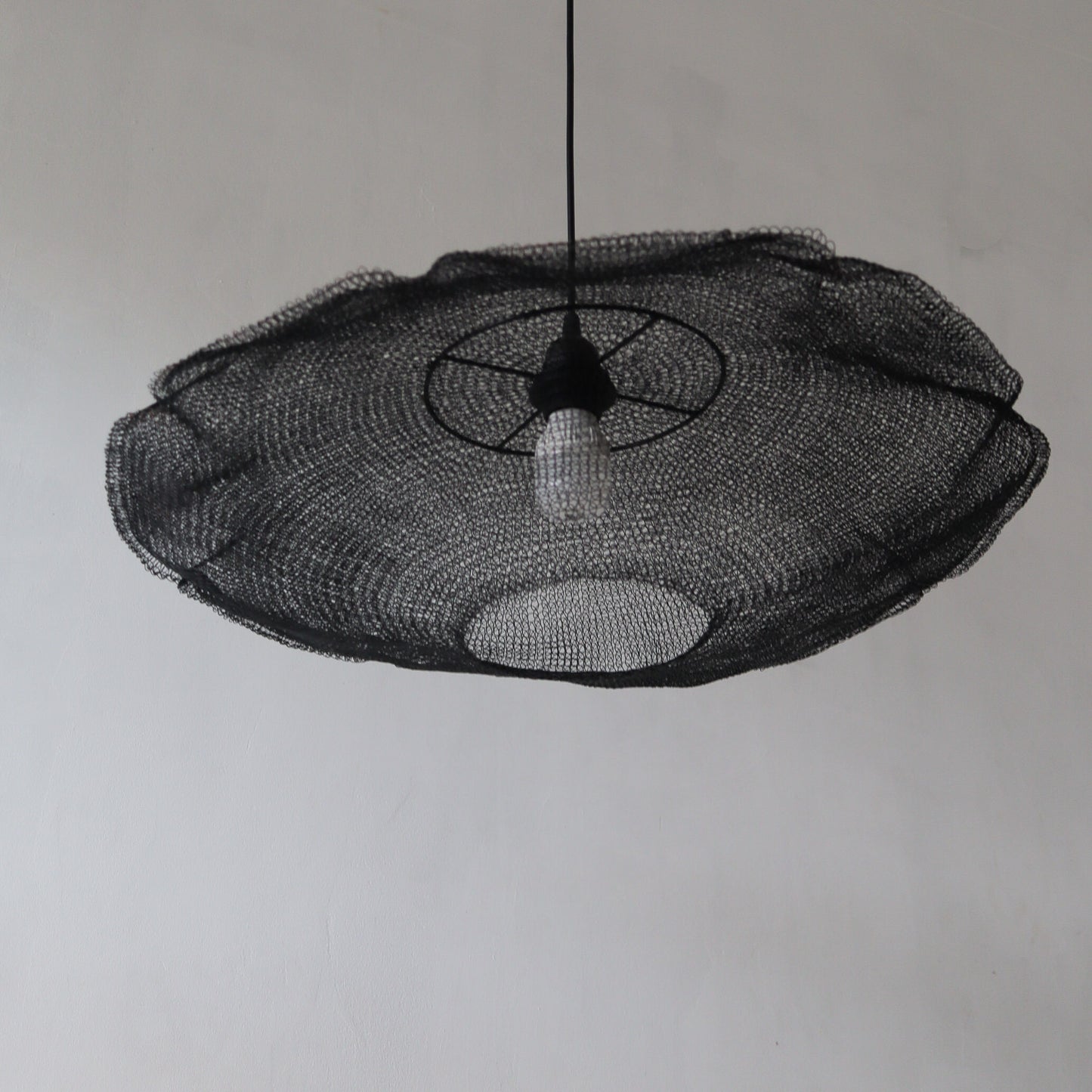 Black Wire Mesh Pendant Light Cloud shape