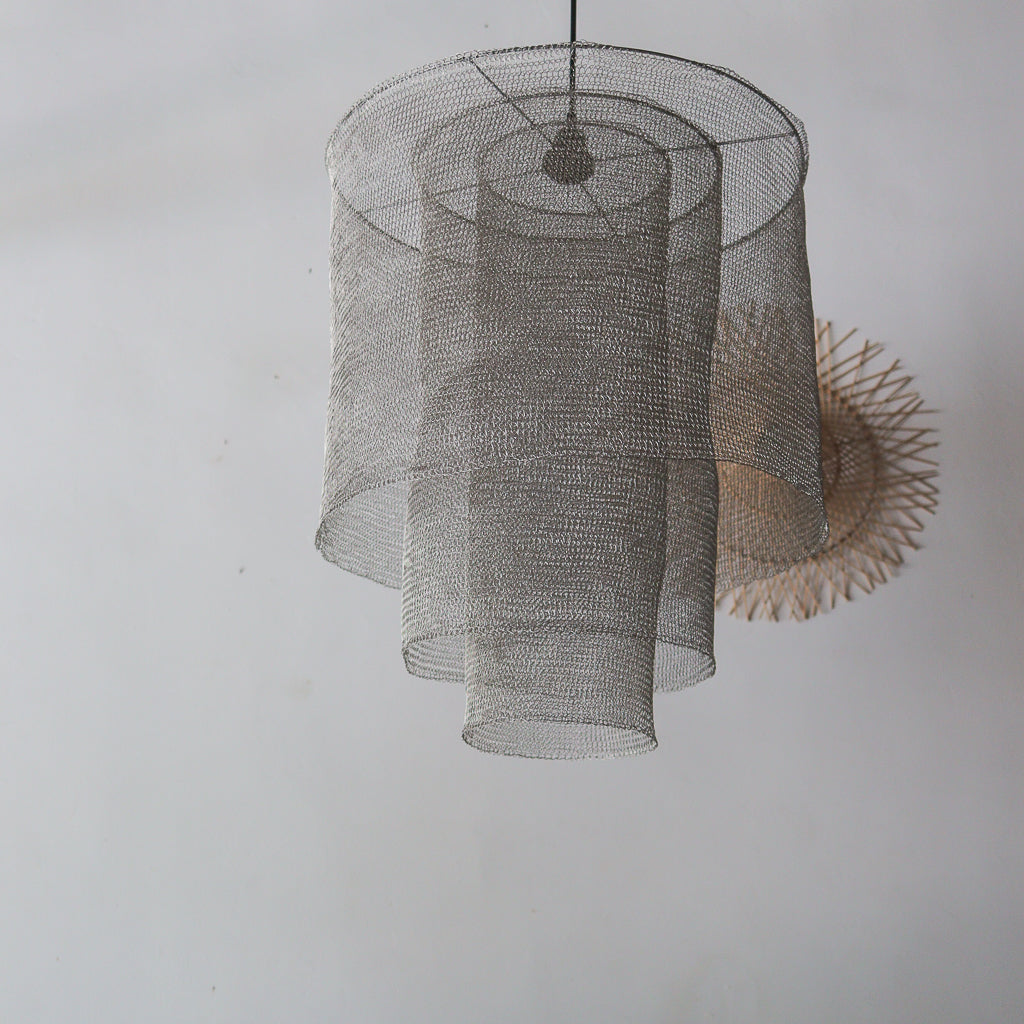Stainless Wire Mesh Tiered Chandelier Panlas Design