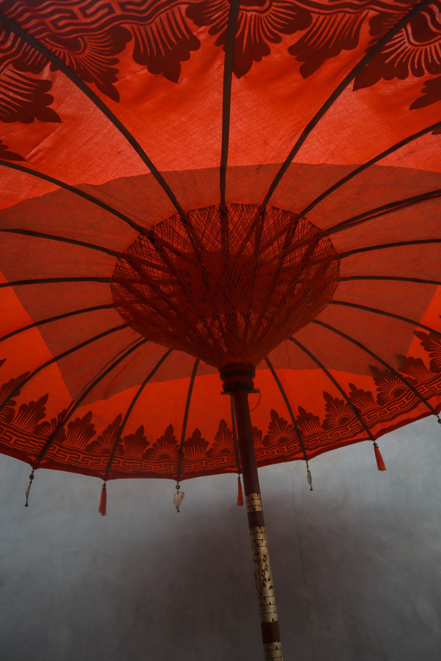 Handmade Bali Parasol Graden Decoration in Orange