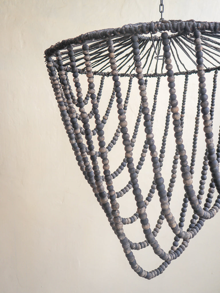 Beaded Black Wash Chandelier Arch Design