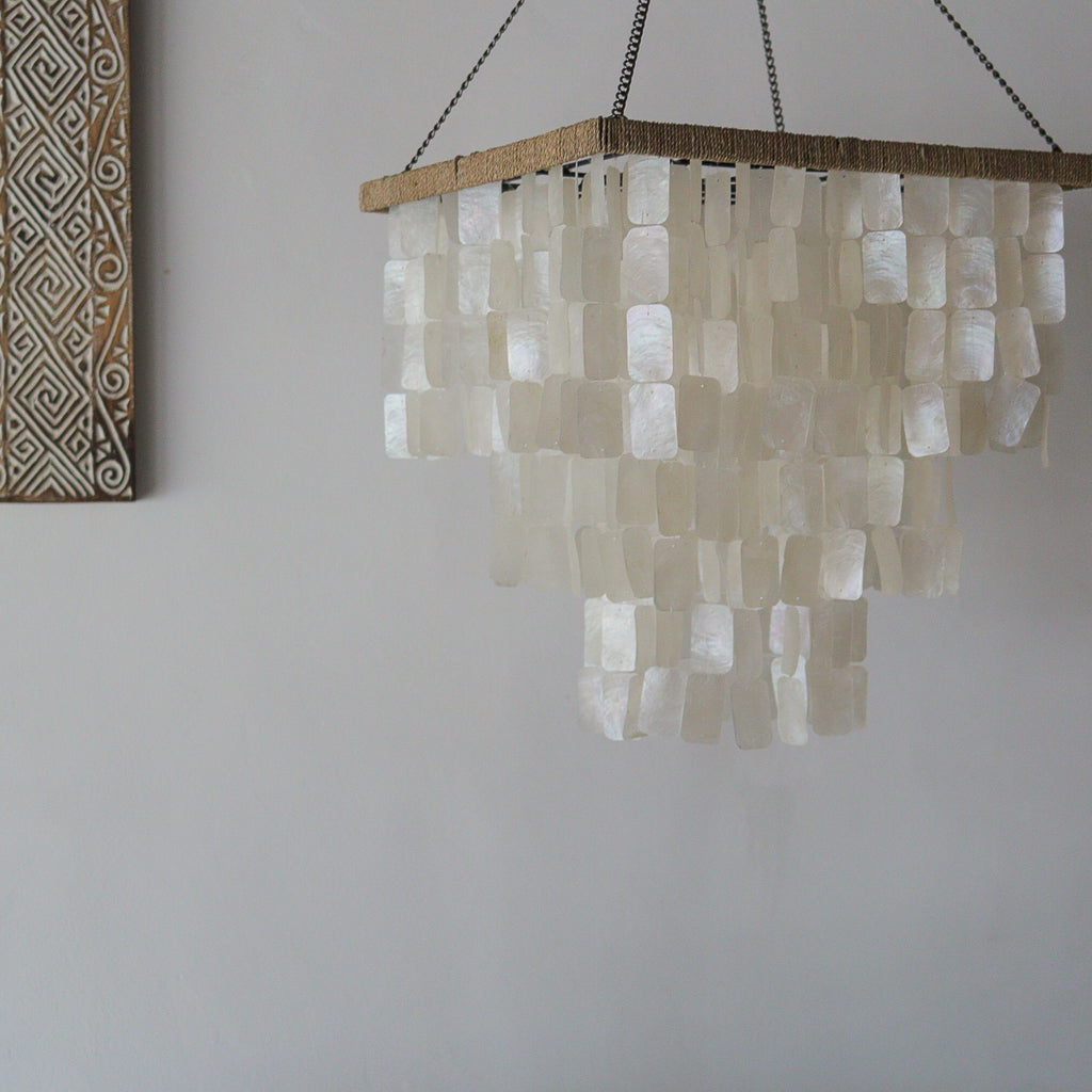 Capiz Shell Chandelier Square Roomi Design