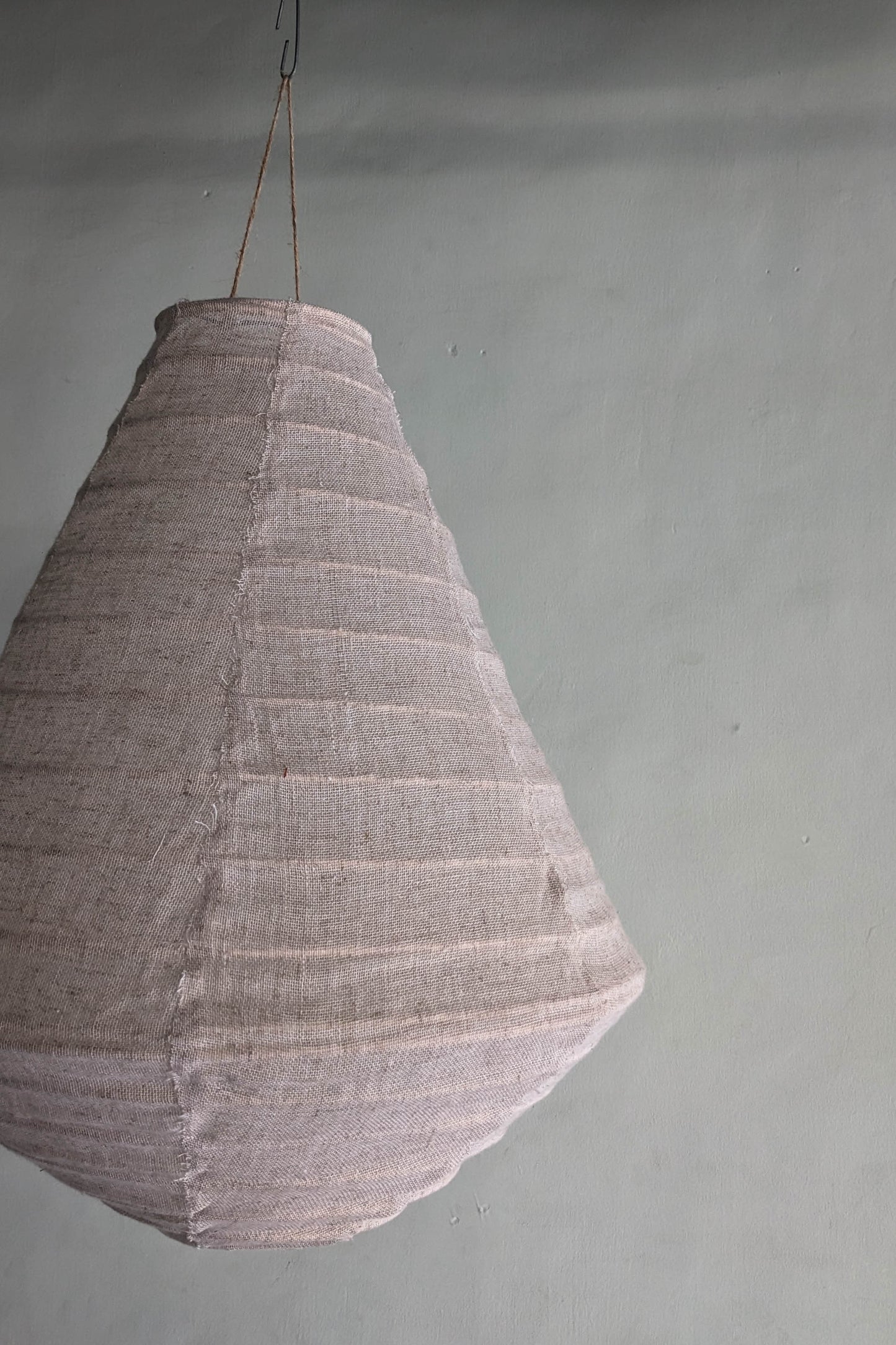 Linen Lantern Lampshade Diamond in Natural