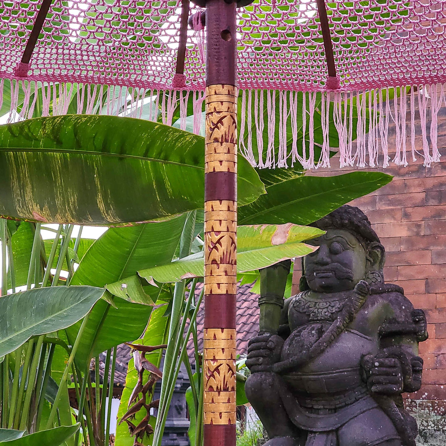 Pink Macrame Parasol Bali