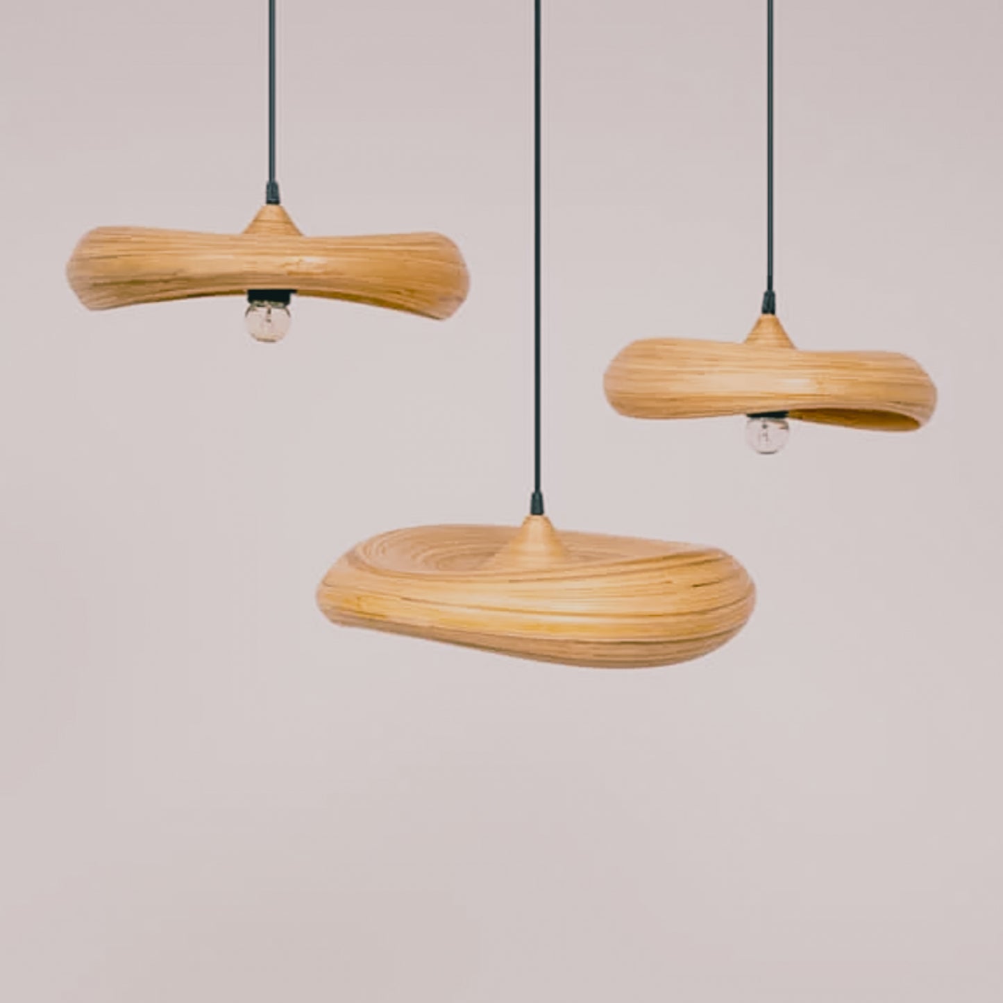 Bamboo Ceiling Light Spiral