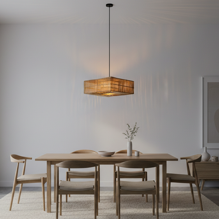 Rattan Pendant Light Kubus Design