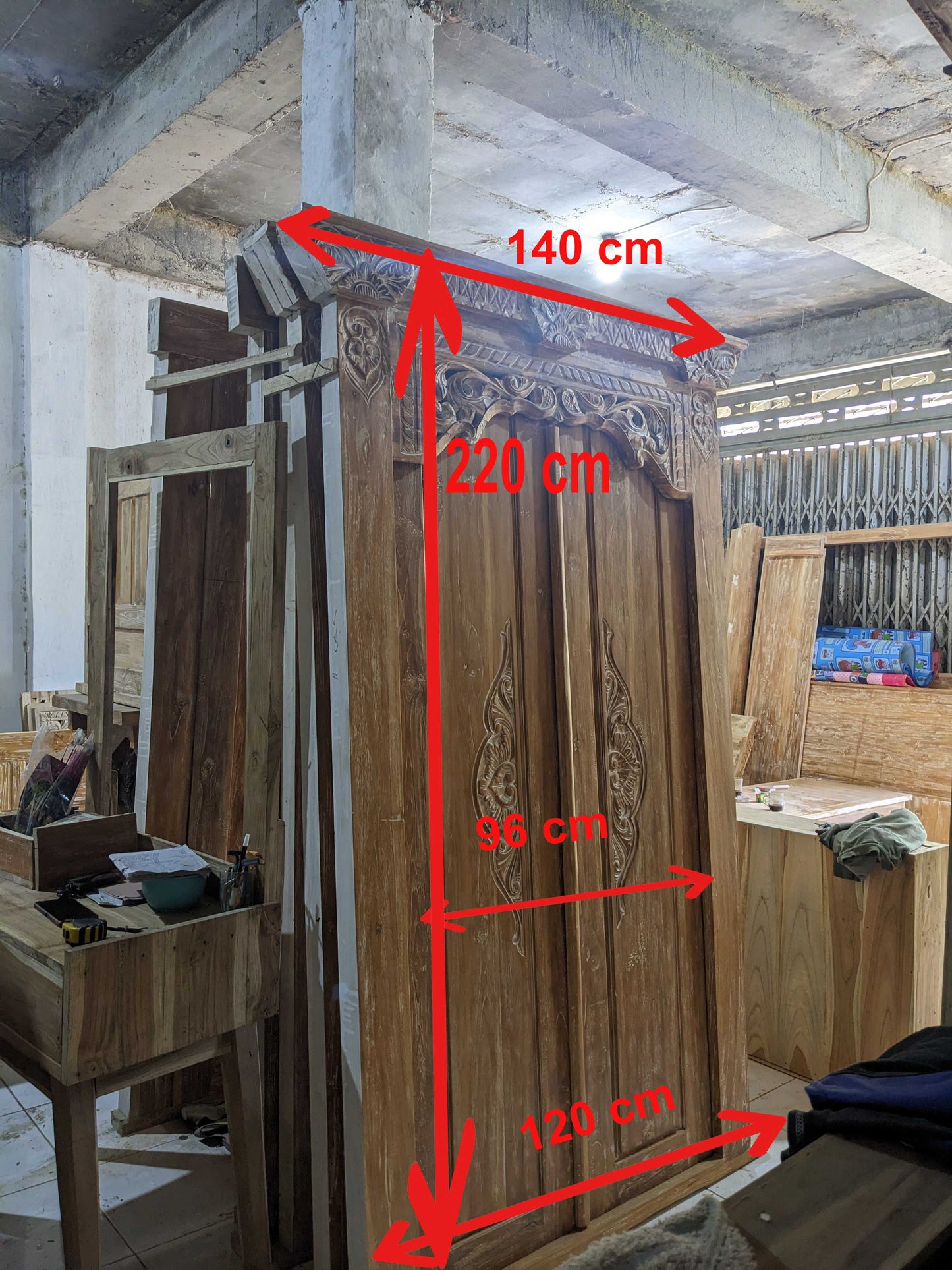 Hand carved Double door Bali Java Motif