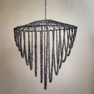 bead chandelier black wash
