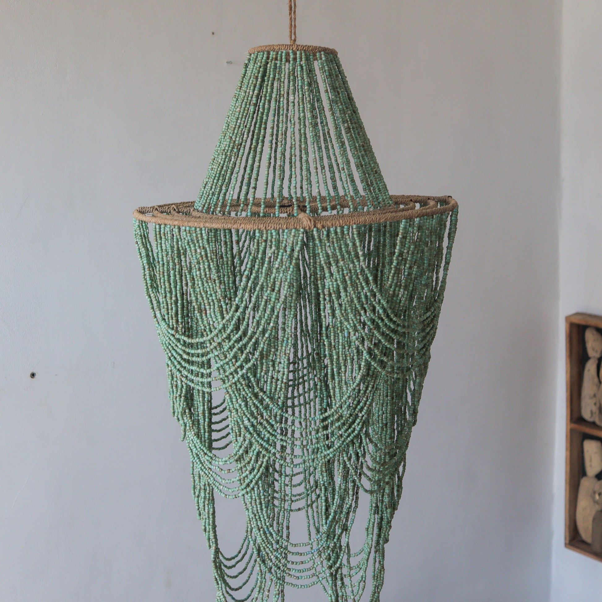 Beaded Lamp shade in Blue