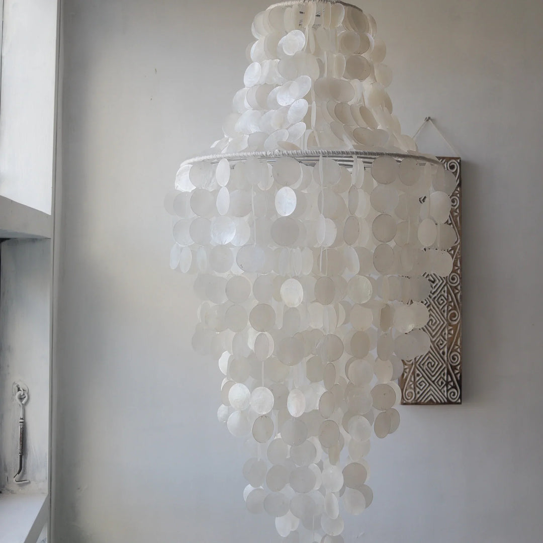 Capiz Shell Design Capiz Shell Chandelier Bohemian Decor | Free Shipping – roomidecoration