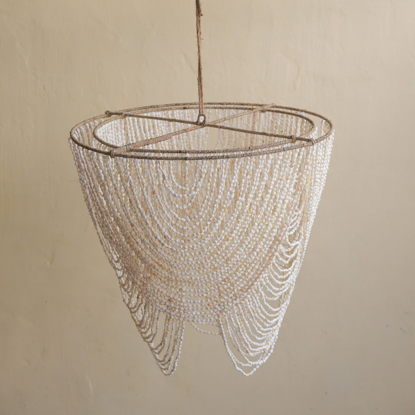 Beaded Seashell Pendant Light Modern Design