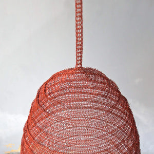 Copper Mesh Ceiling Lamp,red copper mesh chandelier, bohemian chandelier, boho decoration, mesh lampshade, iron mesh chandelier decoration