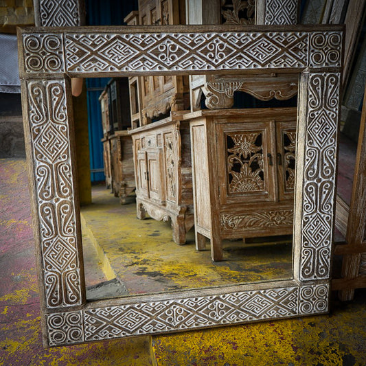 hand carved mirror vintage