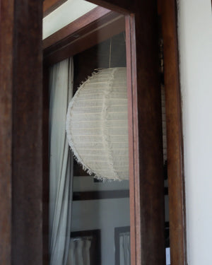 linen chandelier with fringe