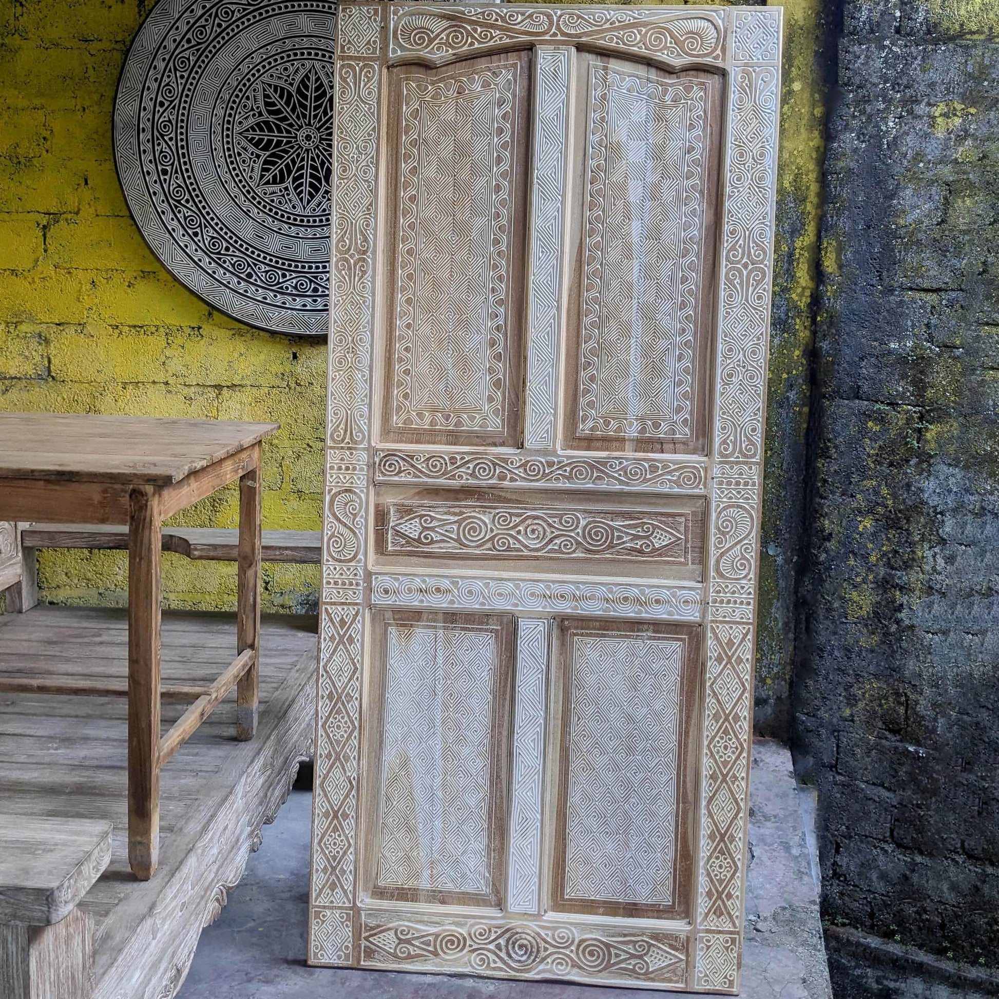 Hand carved vintage door