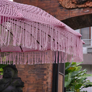 Handmade Macrame Parasol Bali in Pink