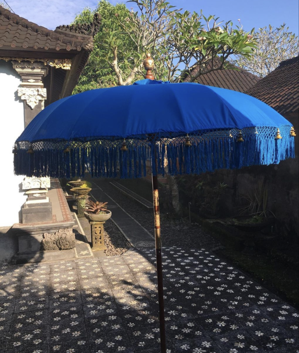 Balinese Parasol Garden Decoration in Blue