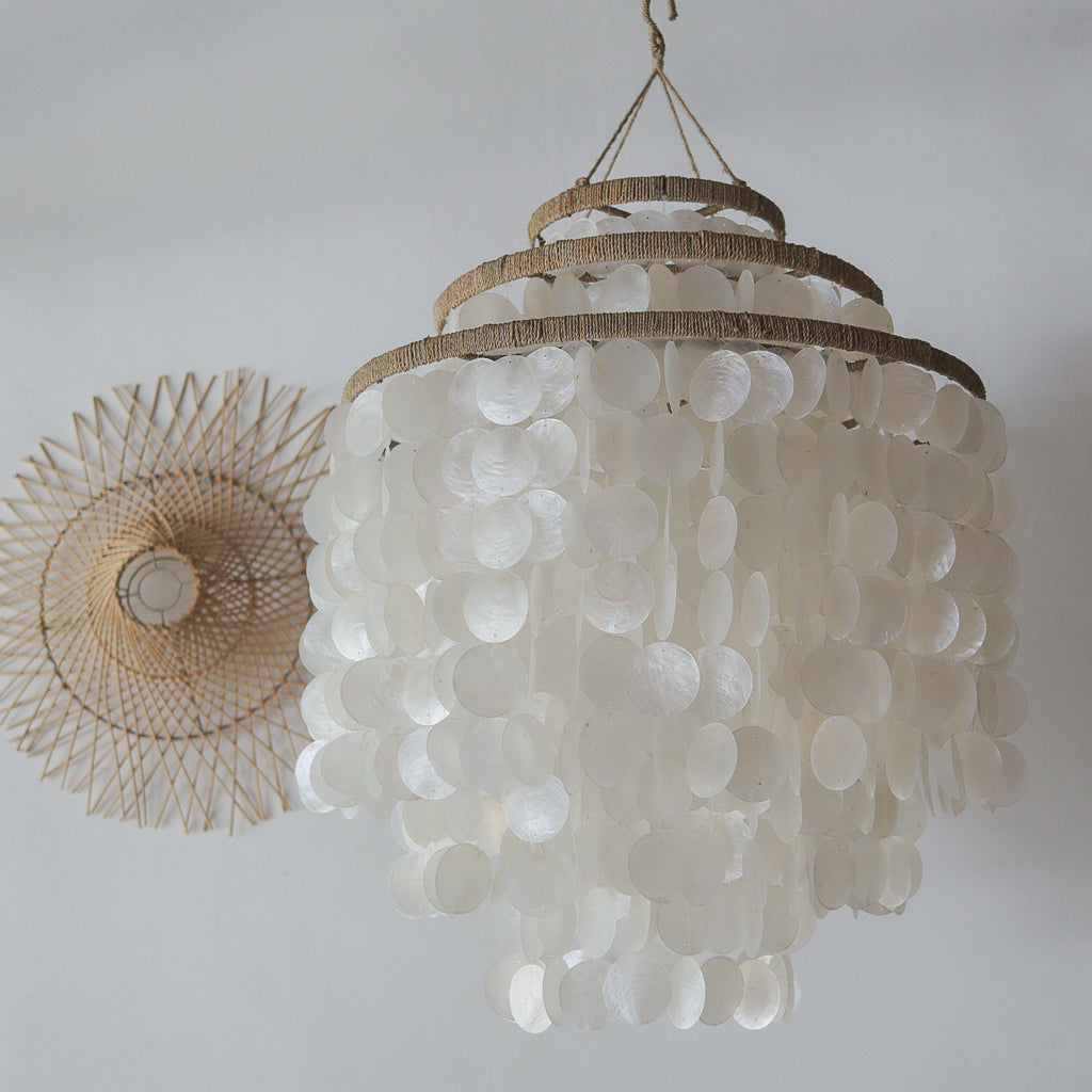 Capiz Shell Chandelier Three Layer