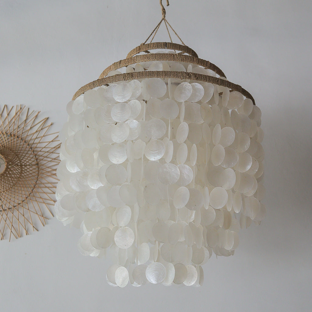 Capiz Shell Chandelier Three Layer