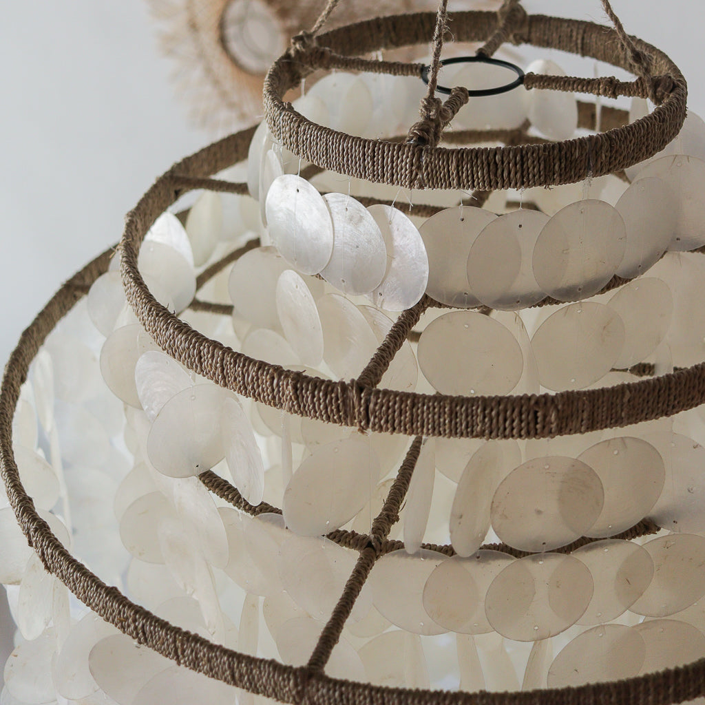 Capiz Shell Chandelier Three Layer