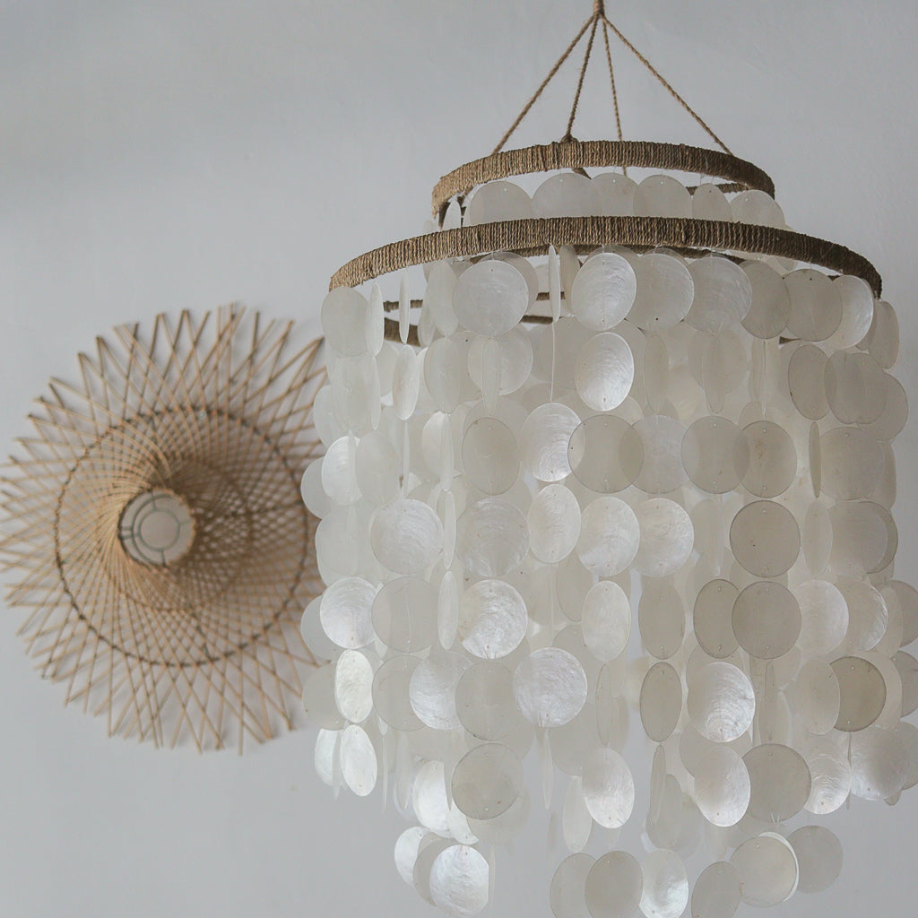 Capiz Shell Chandelier Two Layer