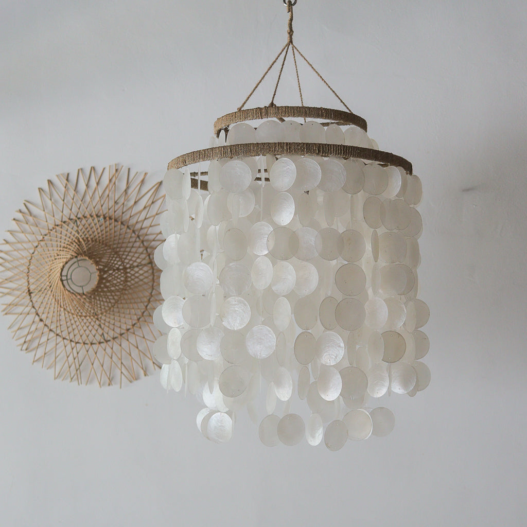 Capiz Shell Chandelier Two Layer