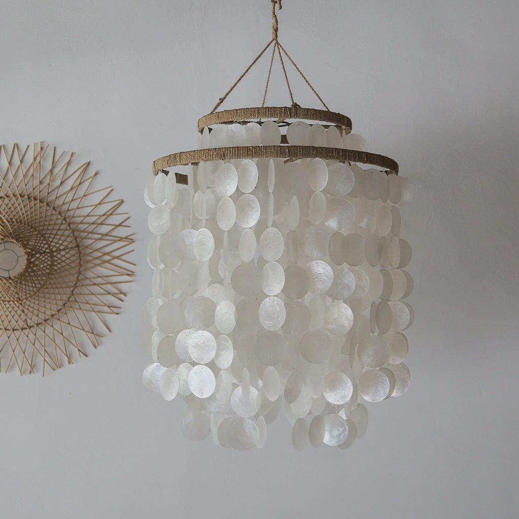 Capiz Shell Chandelier Two Layer