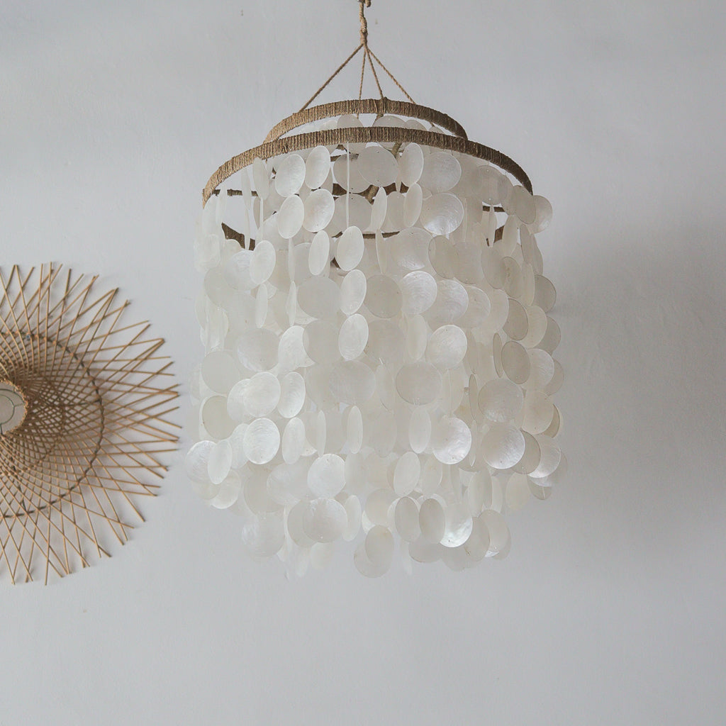 Capiz Shell Chandelier Two Layer
