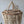 Handmade wooden bead chandelier with natural rattan frame in boho decor style