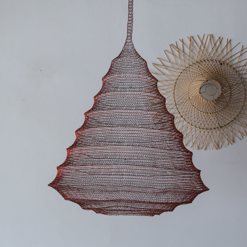 Mesh Chandelier Red Copper Diamond Design