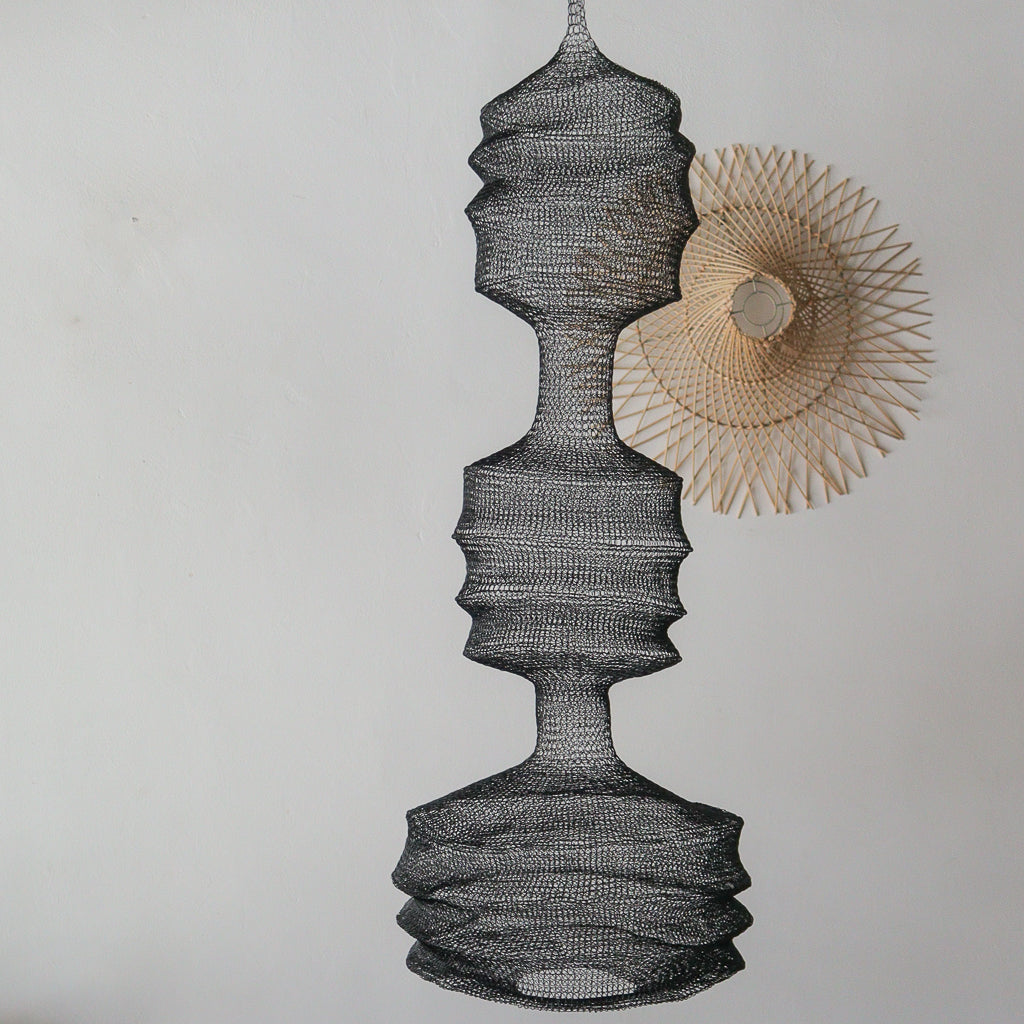 Black Wire Mesh Pendant Light Tiga Lapis Design