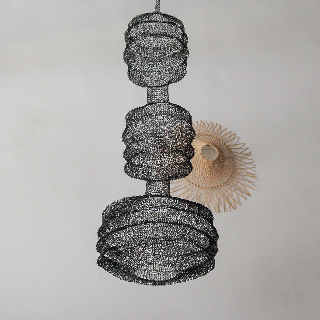 Black Wire Mesh Pendant Light Tiga Lapis Design