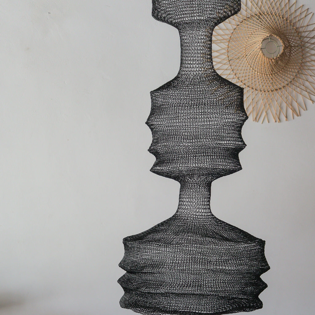 Black Wire Mesh Pendant Light Tiga Lapis Design