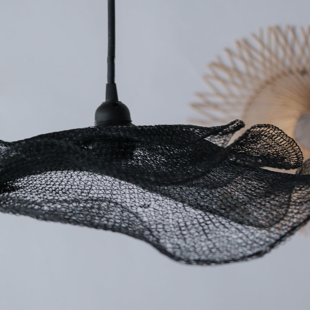 Black Wire Mesh Pendant Light Bunga Lapis Design