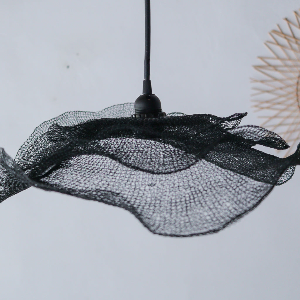 Black Wire Mesh Pendant Light Bunga Lapis Design