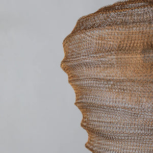 Handmade wire mesh lamp shade with organic shape, eco-friendly home decor