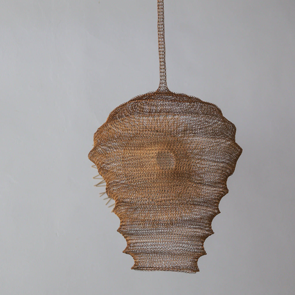 Wire Mesh Pendant Light Lantern Tiga Design Bronze Gold