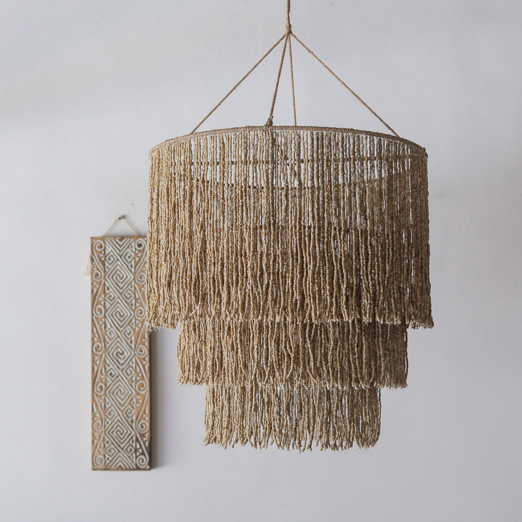 Beaded Glass Chandelier Tiered Tumpuk Design