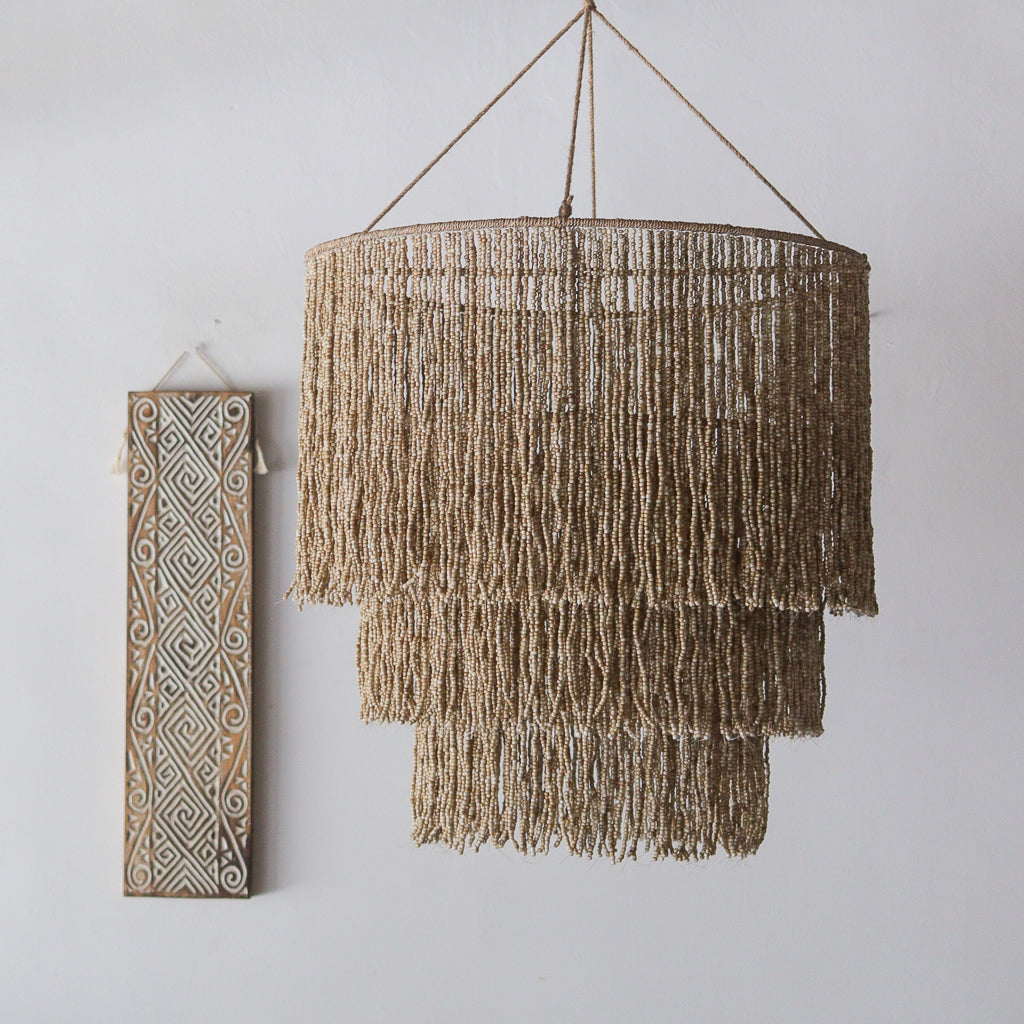 Beaded Glass Chandelier Tiered Tumpuk Design