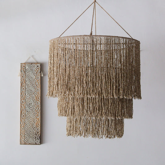 Beaded Glass Chandelier Tiered Tumpuk Design