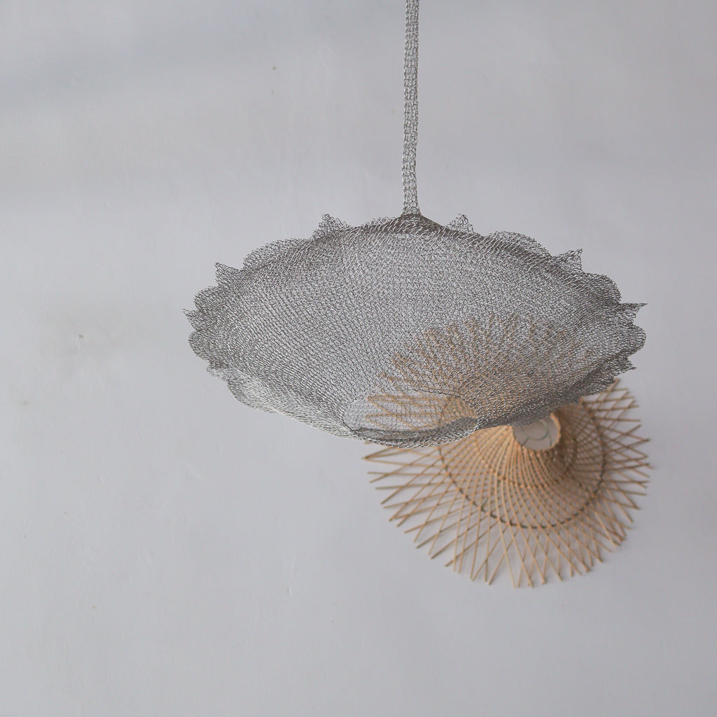 Wire Mesh Chandelier Stainless Segitiga Cloud Design